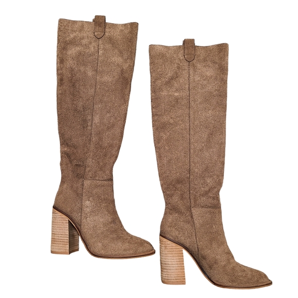 Vici Mi.iM Saint Slouch Knee Boots Camel Brown Suede - Picture 5 of 9